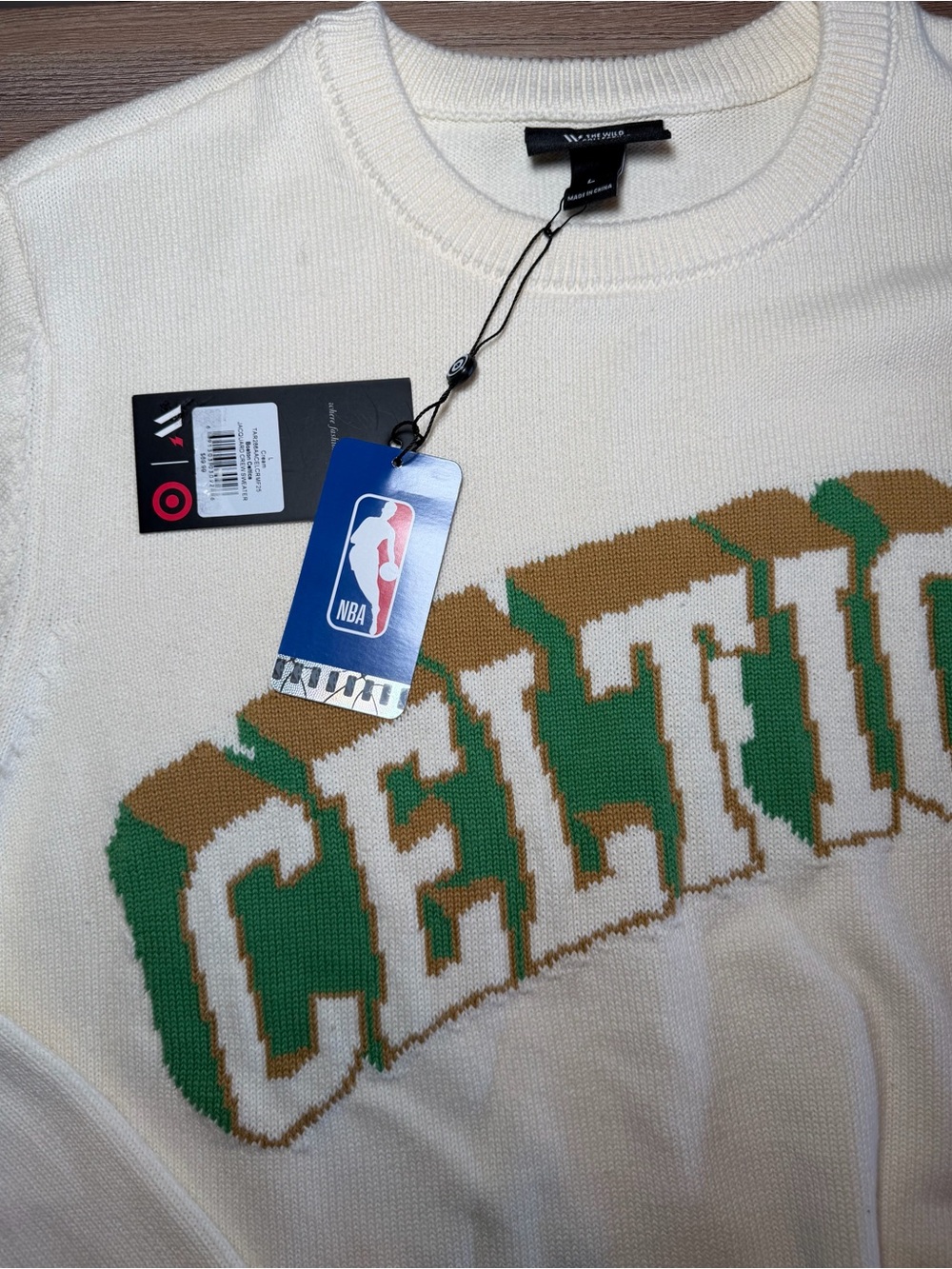 White Boston Celtics Knit Crewneck Sweater - NBA - Picture 5 of 7
